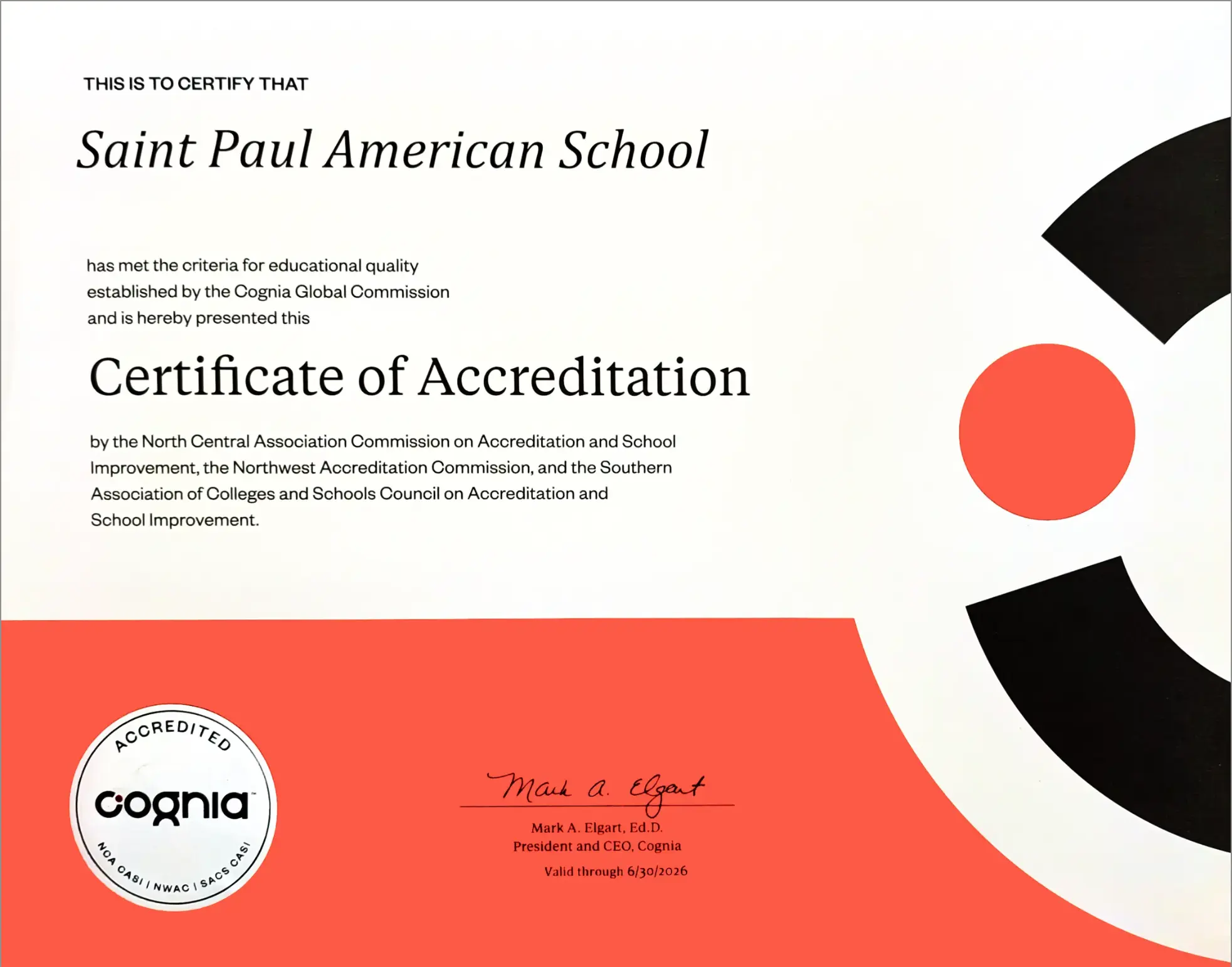 Cognia Certificate